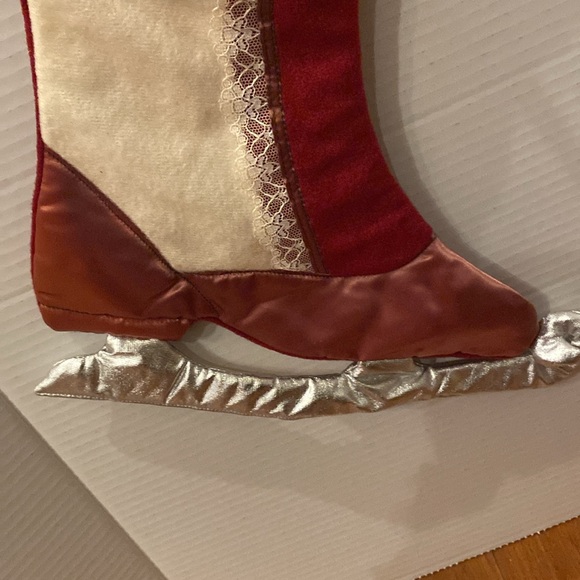 VTG 1985 Hallmark Cards Victorian style ice skate hanging Christmas stocking 16” - Picture 3 of 8